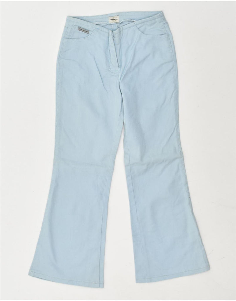 CALVIN KLEIN Girls Flare Casual Trousers 9-10 Years W24 L22 Blue | Vintage Calvin Klein | Thrift | Second-Hand Calvin Klein | Used Clothing | Messina Hembry 