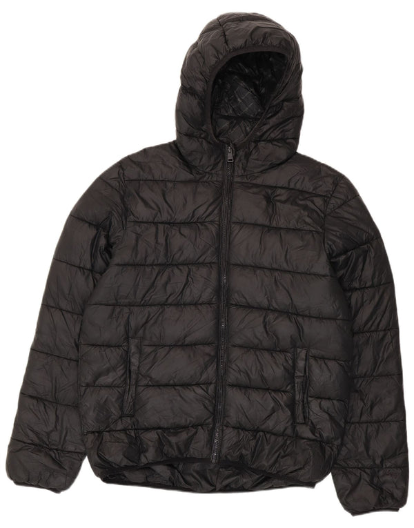 Champion Boys Hooded Padded Jacket 15-16 Years 2XL Black Polyester