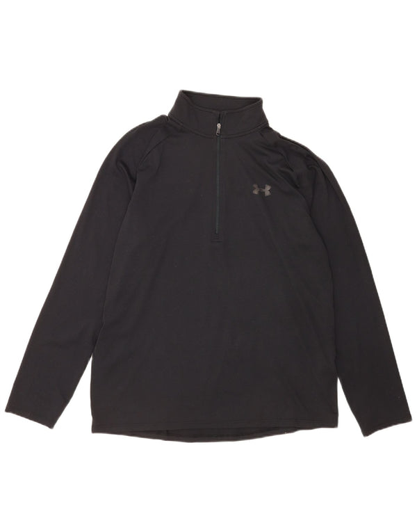 Under Armour Mens Heat Gear Zip Neck Pullover Tracksuit Top Medium Black