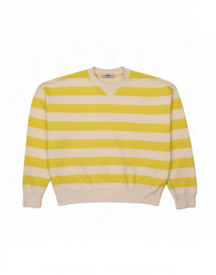 Marks & Spencer Womens Sweatshirt Jumper UK 14 Medium Yellow Striped