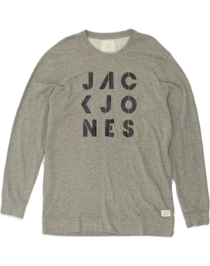 JACK & JONES Mens Graphic Sweatshirt Jumper 2XL Grey Cotton | Vintage Jack & Jones | Thrift | Second-Hand Jack & Jones | Used Clothing | Messina Hembry 