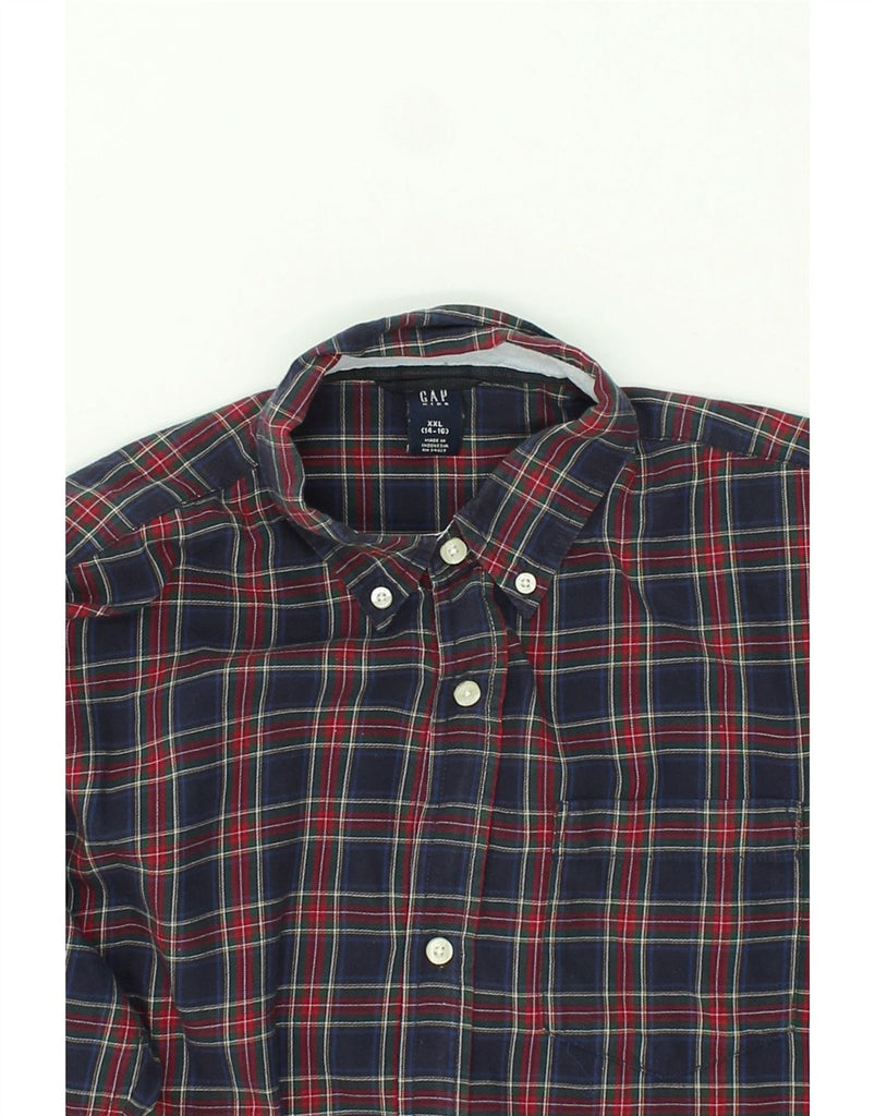 GAP Boys Shirt 14-15 Years 2XL Navy Blue Check Cotton Vintage Gap and Second-Hand Gap from Messina Hembry 