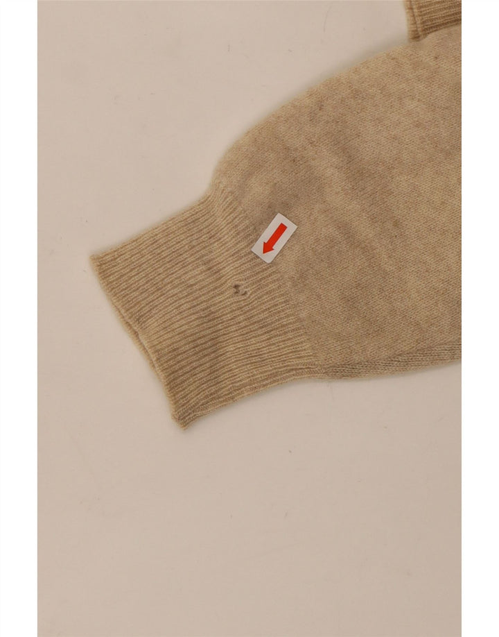 Benetton Womens Crew Neck Jumper Sweater Medium Beige