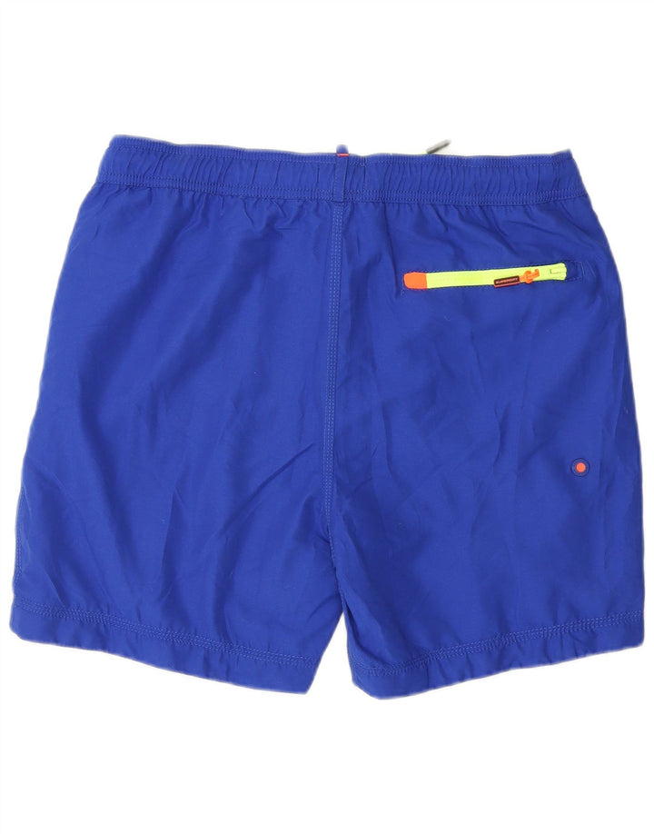 SUPERDRY Mens Graphic Swimming Shorts Large  Blue Polyester