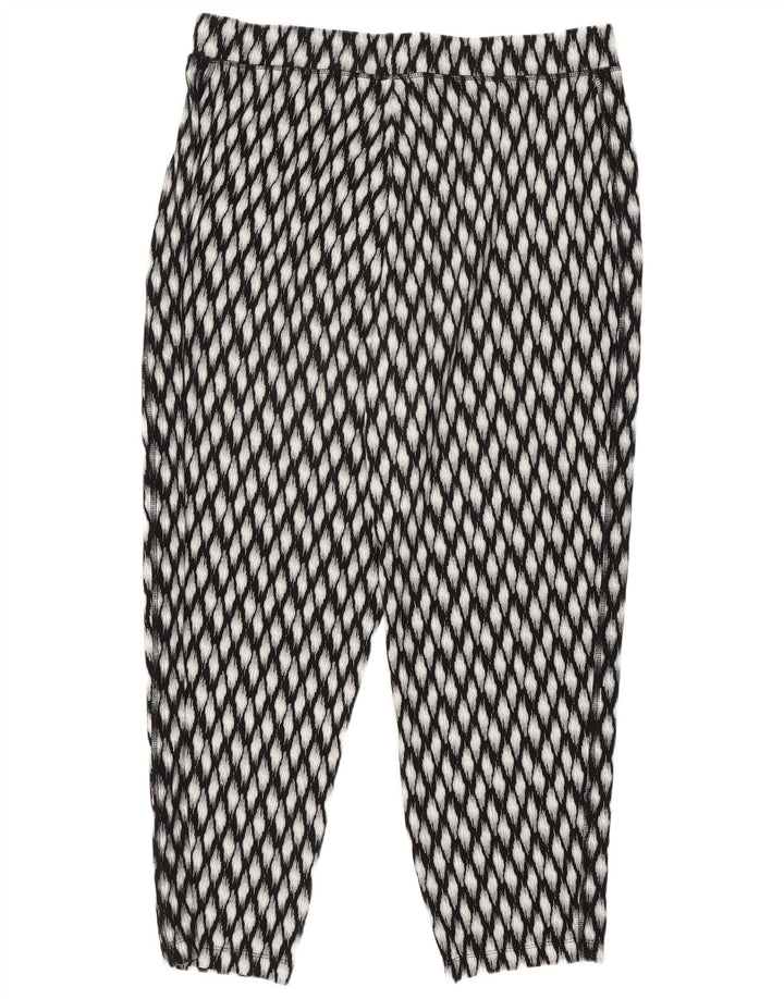 Marks & Spencer Womens Crop Leggings UK 16 Large  Black Geometric Viscose