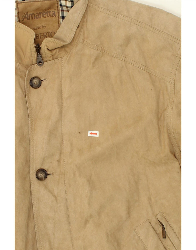 GILBERTO Mens Bomber Jacket EU 54 2XL Beige Polyamide | Vintage Gilberto | Thrift | Second-Hand Gilberto | Used Clothing | Messina Hembry 