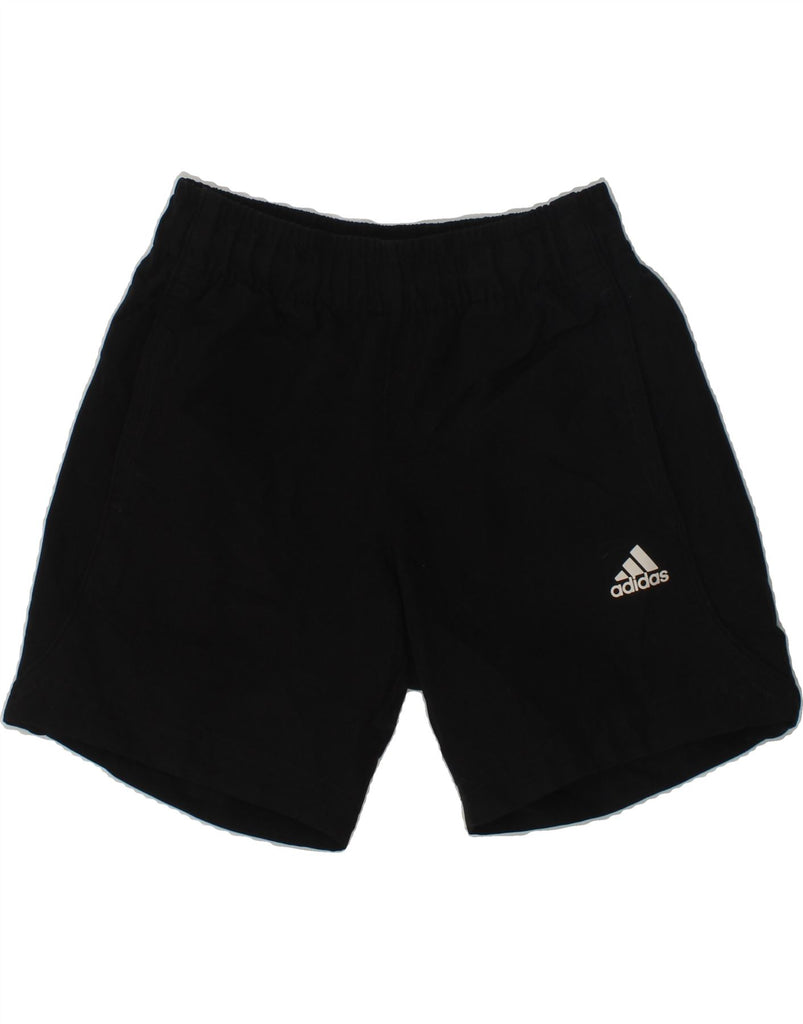 ADIDAS Boys Climalite Graphic Sport Shorts 7-8 Years Black Polyester | Vintage Adidas | Thrift | Second-Hand Adidas | Used Clothing | Messina Hembry 