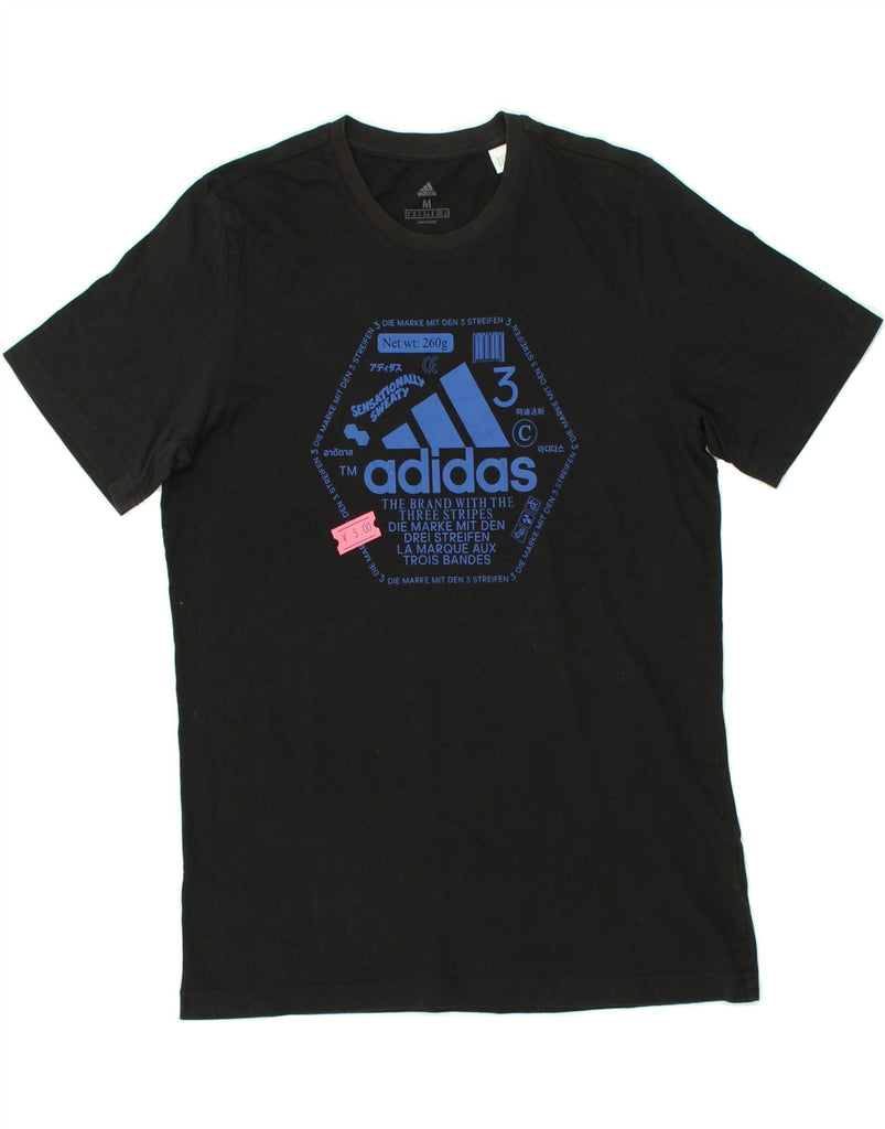 ADIDAS Mens Graphic T-Shirt Top Medium Black Cotton | Vintage Adidas | Thrift | Second-Hand Adidas | Used Clothing | Messina Hembry 