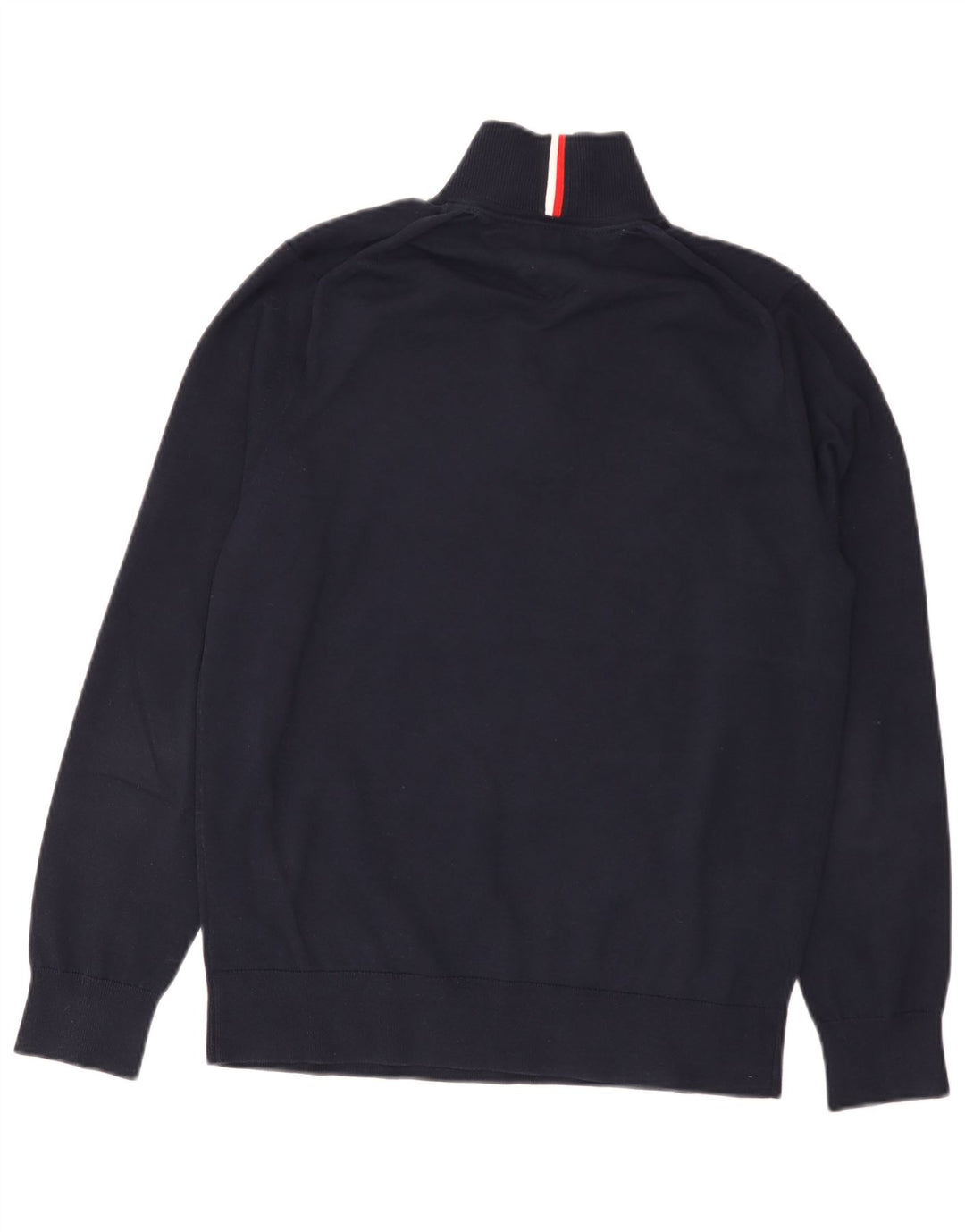 Tommy Hilfiger Mens Zip Neck Jumper Sweater Medium Navy Blue Cotton