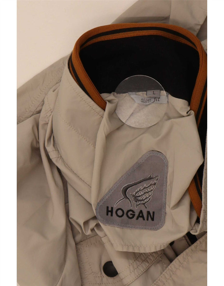 Hogan Mens Slim Fit Bomber Jacket UK 40 Large Beige