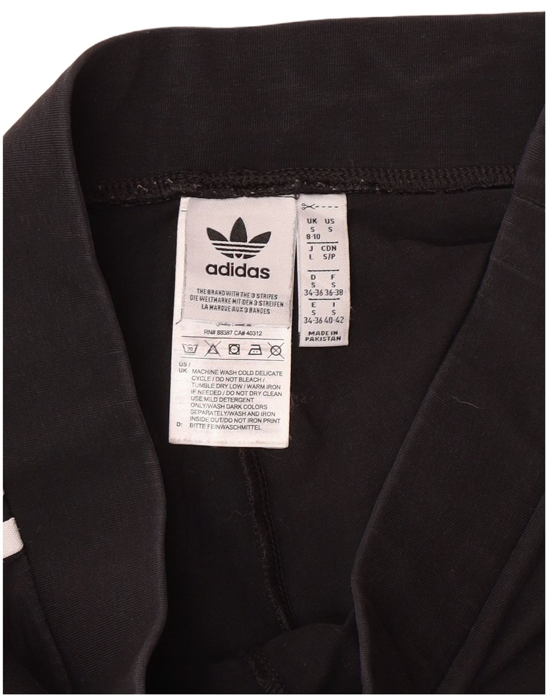 ADIDAS Womens Leggings UK 8/10 Small  Black Cotton