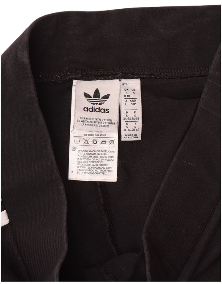 ADIDAS Womens Leggings UK 8/10 Small  Black Cotton