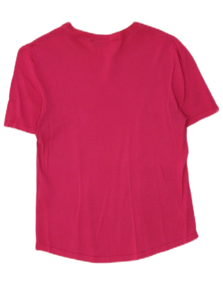 Zara Womens T-Shirt Top UK 12 Medium Pink Viscose