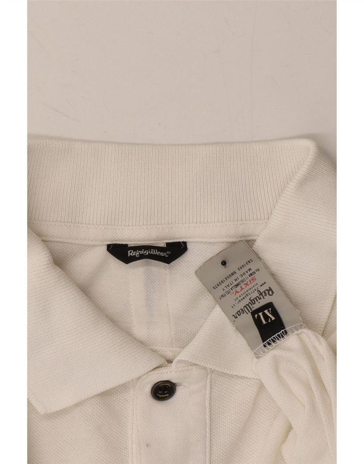 REFRIGIWEAR Mens Polo Shirt XL White Cotton Vintage Refrigiwear and Second-Hand Refrigiwear from Messina Hembry 
