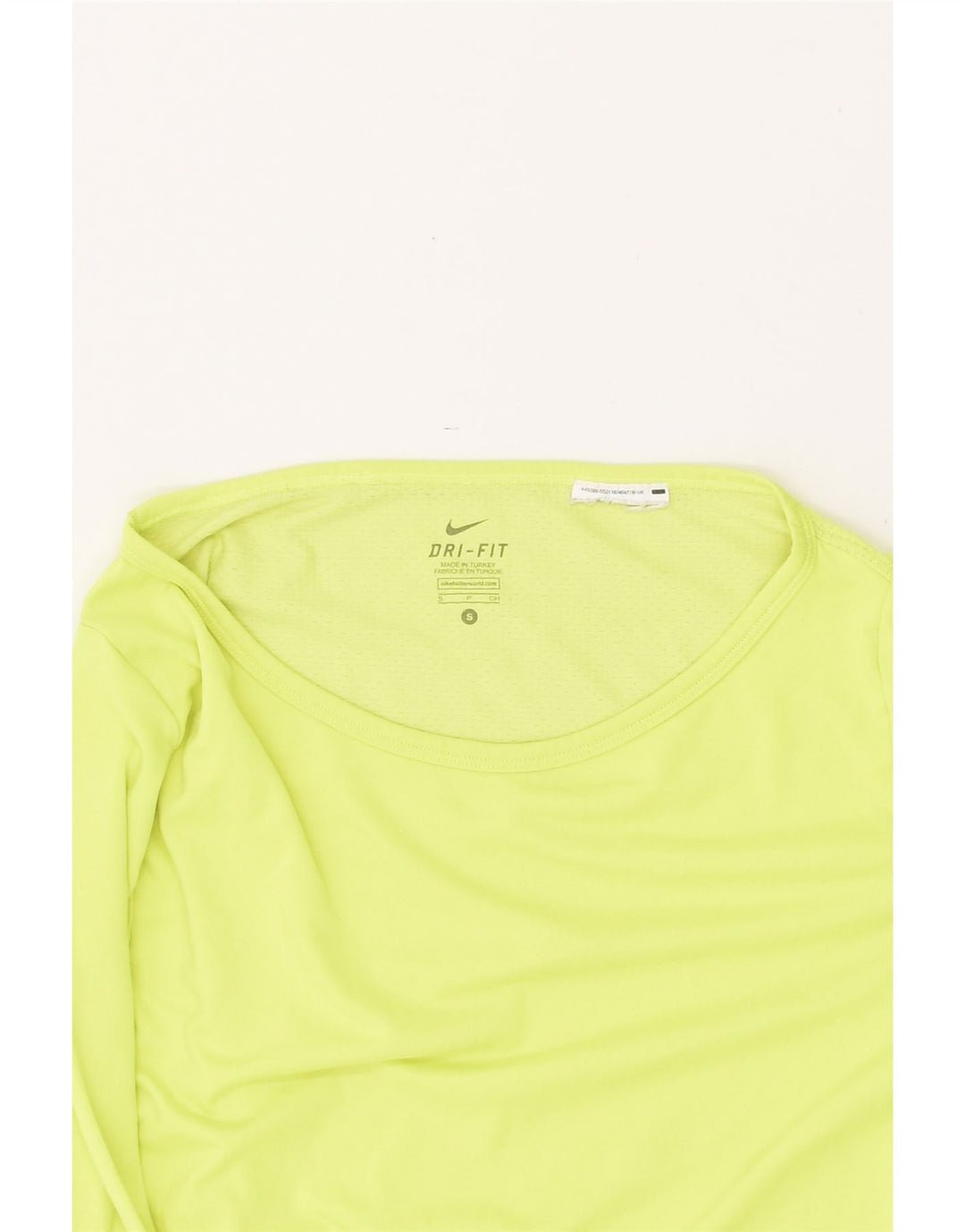 NIKE Womens Dri Fit Top Long Sleeve UK 10 Small Green Polyester