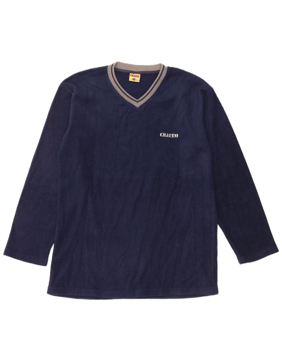 CHARRO Mens Fleece Jumper Medium Navy Blue Polyester