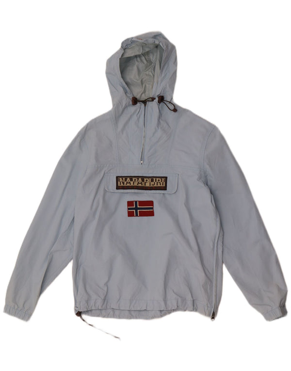 Napapijri Womens Oversized Hooded Pullover Rain Jacket UK 10 Small Blue