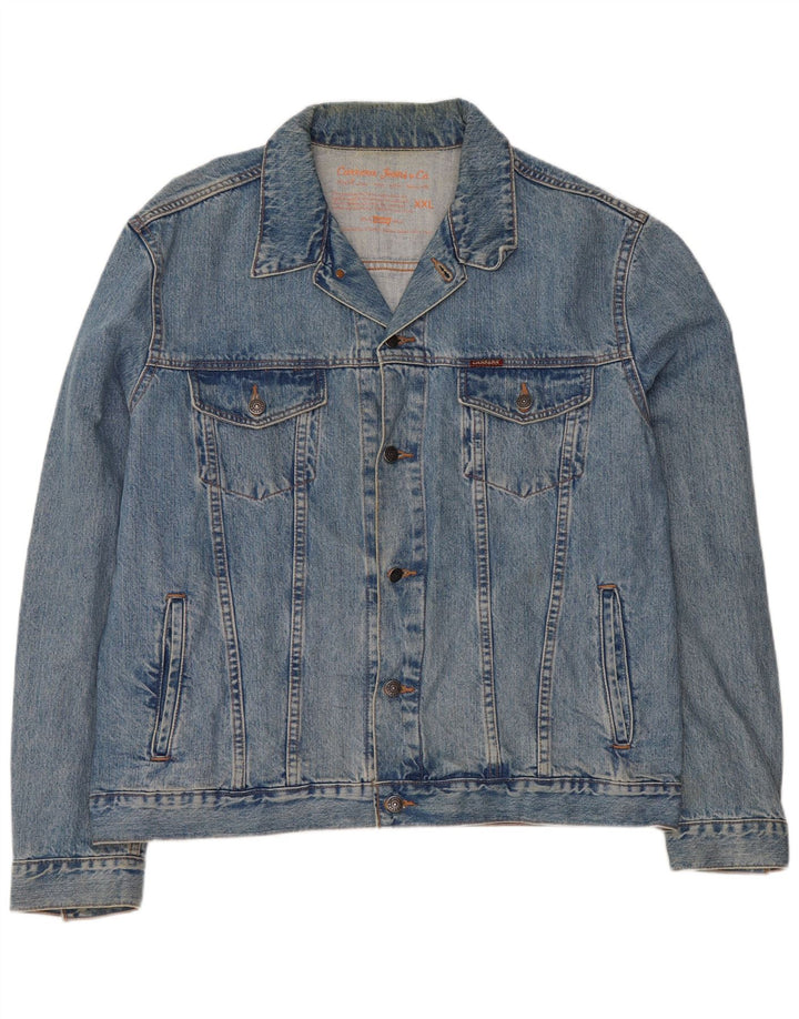 Carrera Mens Denim Jacket UK 44 2XL Blue Cotton