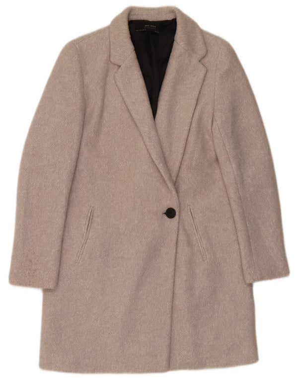 Zara Womens Overcoat UK 10 Small Beige
