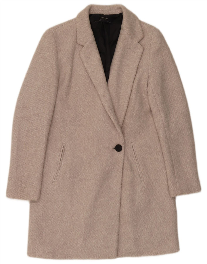 Zara Womens Overcoat UK 10 Small Beige