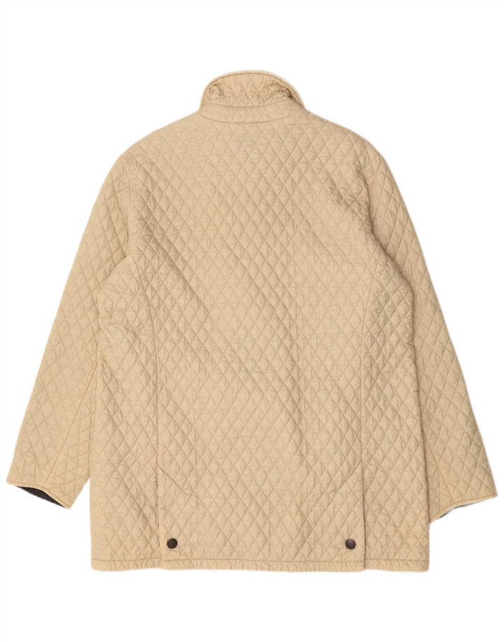 Barbour Womens Quilted Overcoat UK 16 Large Beige Polyamide