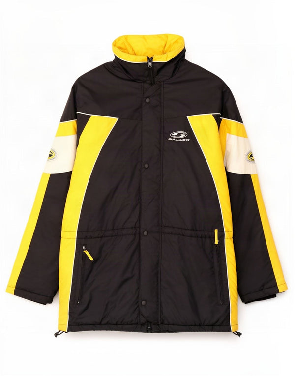 Saller Mens Graphic Windbreaker Jacket UK 42 XL Black Colourblock Polyamide