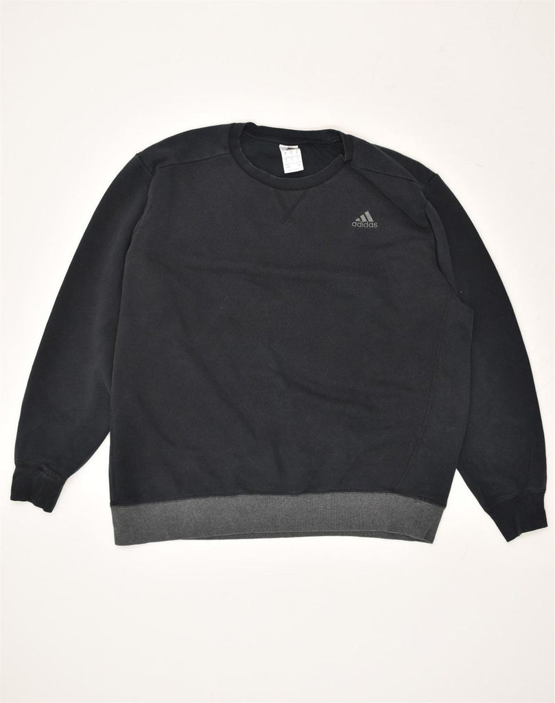 ADIDAS Mens Sweatshirt Jumper XL Navy Blue Cotton | Vintage Adidas | Thrift | Second-Hand Adidas | Used Clothing | Messina Hembry 