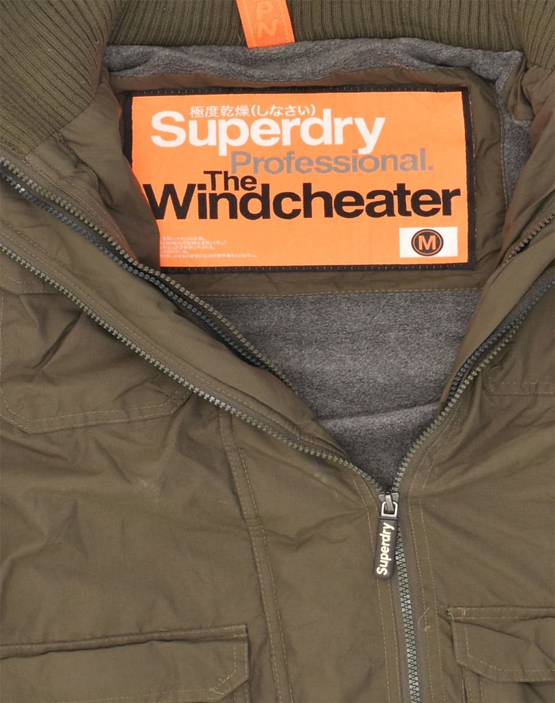 SUPERDRY Womens Windcheater Hooded Windbreaker Jacket UK 14 Medium Khaki | Vintage Superdry | Thrift | Second-Hand Superdry | Used Clothing | Messina Hembry 