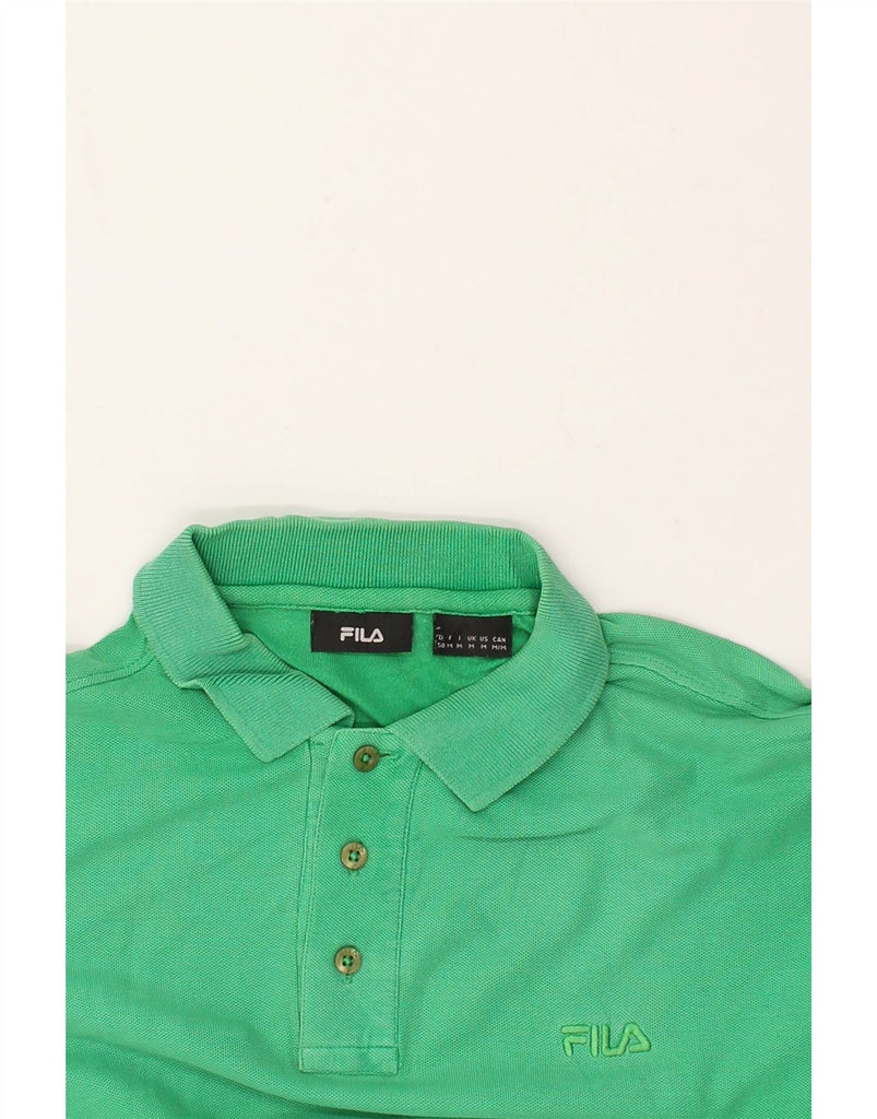 FILA Mens Polo Shirt Medium Green Cotton | Vintage Fila | Thrift | Second-Hand Fila | Used Clothing | Messina Hembry 