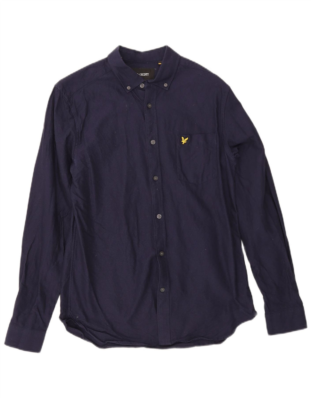 Lyle & Scott Mens Shirt Small Navy Blue Cotton