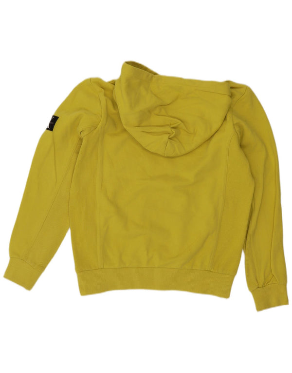 Calvin Klein Boys Hoodie Jumper 11-12 Years Yellow Cotton