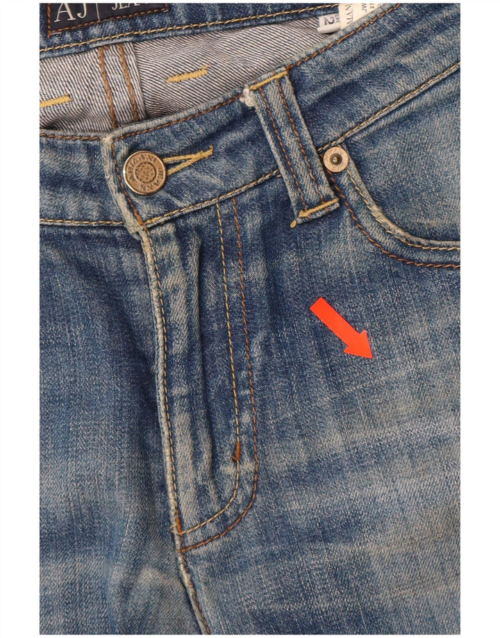 ARMANI Womens Indigo Straight Jeans W27 L28 Blue Cotton