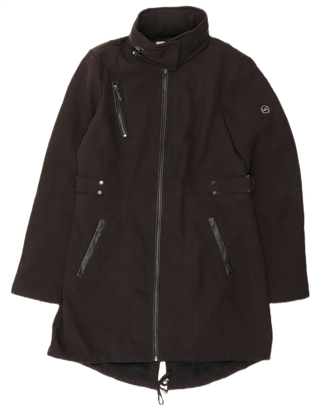 Michael Kors Womens Hooded Parka Jacket UK 10 Small Black Polyester