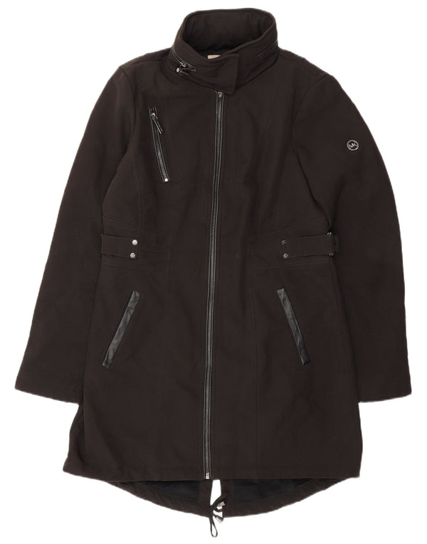 Michael Kors Womens Hooded Parka Jacket UK 10 Small Black Polyester