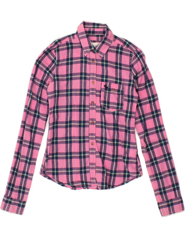 ABERCROMBIE & FITCH Girls Shirt 11-12 Years Medium Pink Check Cotton