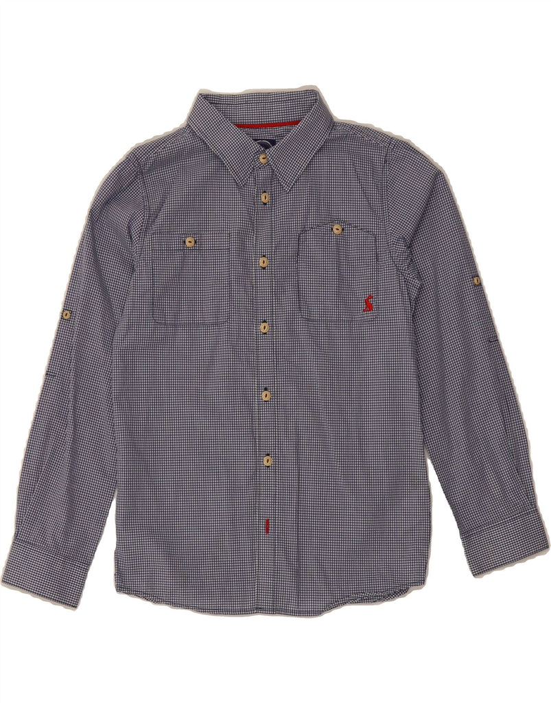 JOULES Boys Shirt 9-10 Years Navy Blue Gingham Cotton Vintage Joules and Second-Hand Joules from Messina Hembry 