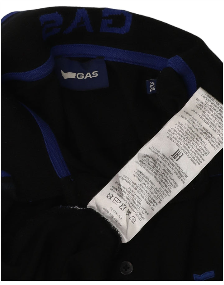 Gas Mens Polo Shirt 3XL Black Cotton