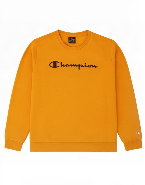 Champion Boys Sweatshirt Jumper 15-16 Years 2XL Yellow Cotton