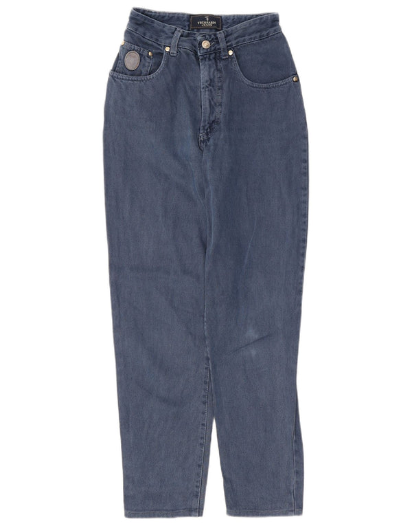 Trussardi Womens High Waist Tapered Jeans W24 L28 Blue