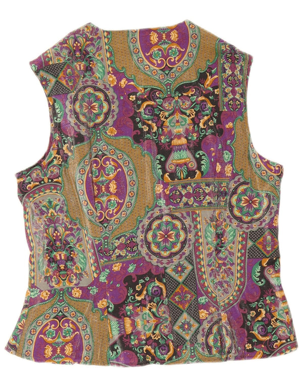 Vintage Womens Sleeveless Shirt Blouse UK 18 XL Multicoloured Paisley