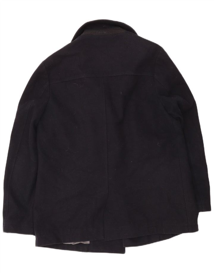 Crew Clothing Mens Double Breasted Coat UK 42 XL Navy Blue Wool
