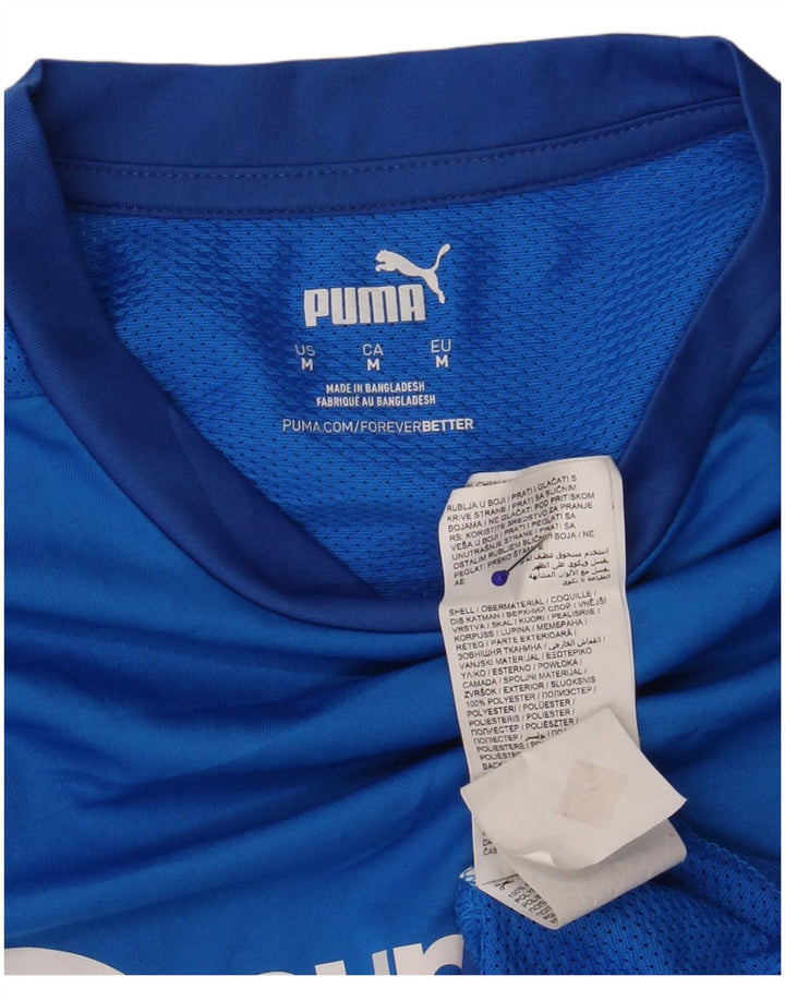 Puma Mens Graphic T-Shirt Top Medium Blue Polyester