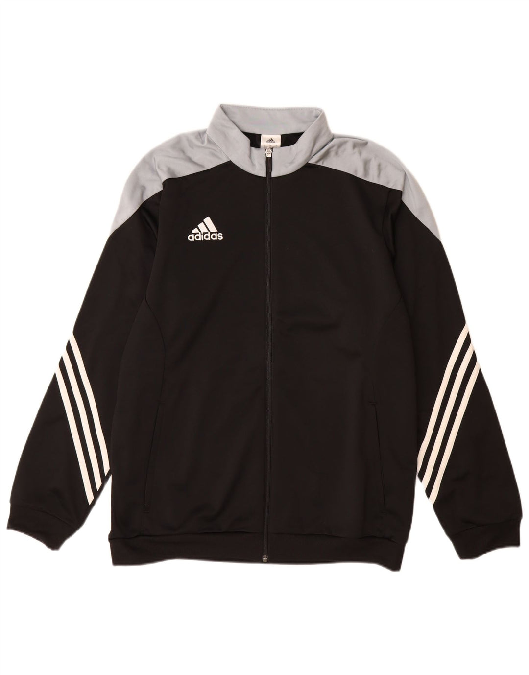 ADIDAS Mens Tracksuit Top Jacket Large Black Colourblock Polyester