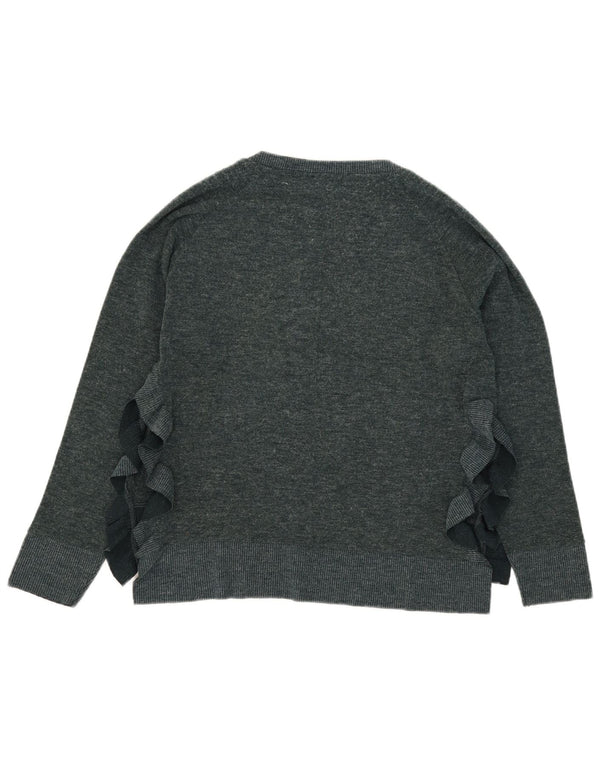 Zara Womens Crew Neck Jumper Sweater UK 14 Medium Green