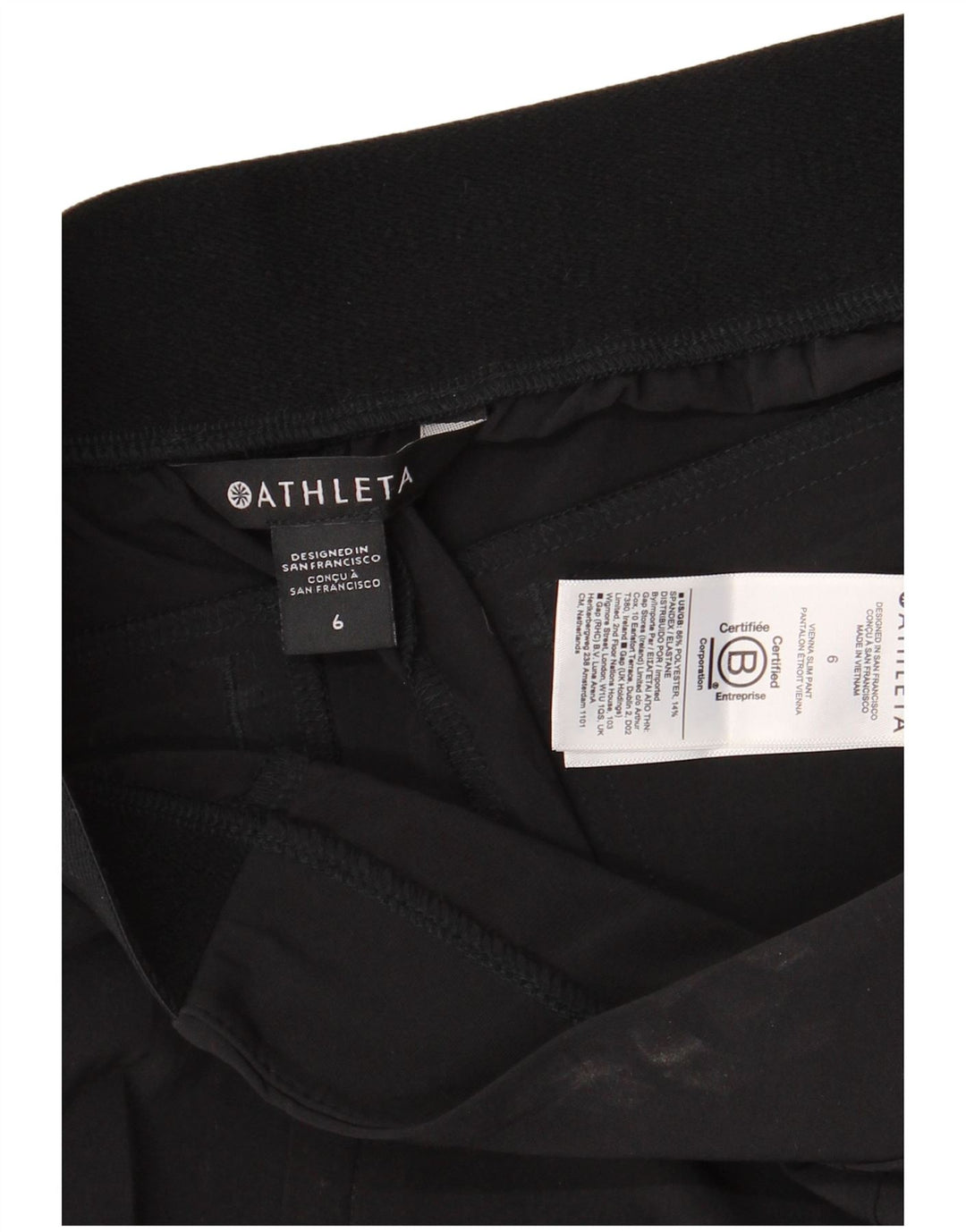 ATHLETA Womens Tapered Chino Trousers US 6 Medium W30 L30 Black Polyester