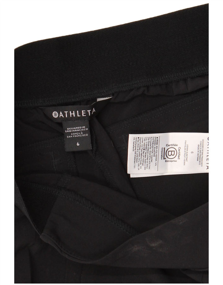 ATHLETA Womens Tapered Chino Trousers US 6 Medium W30 L30 Black Polyester