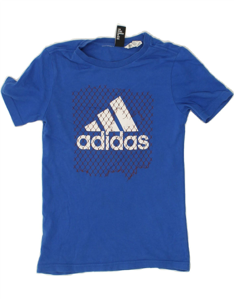 ADIDAS Boys Graphic T-Shirt Top 7-8 Years Blue | Vintage Adidas | Thrift | Second-Hand Adidas | Used Clothing | Messina Hembry 