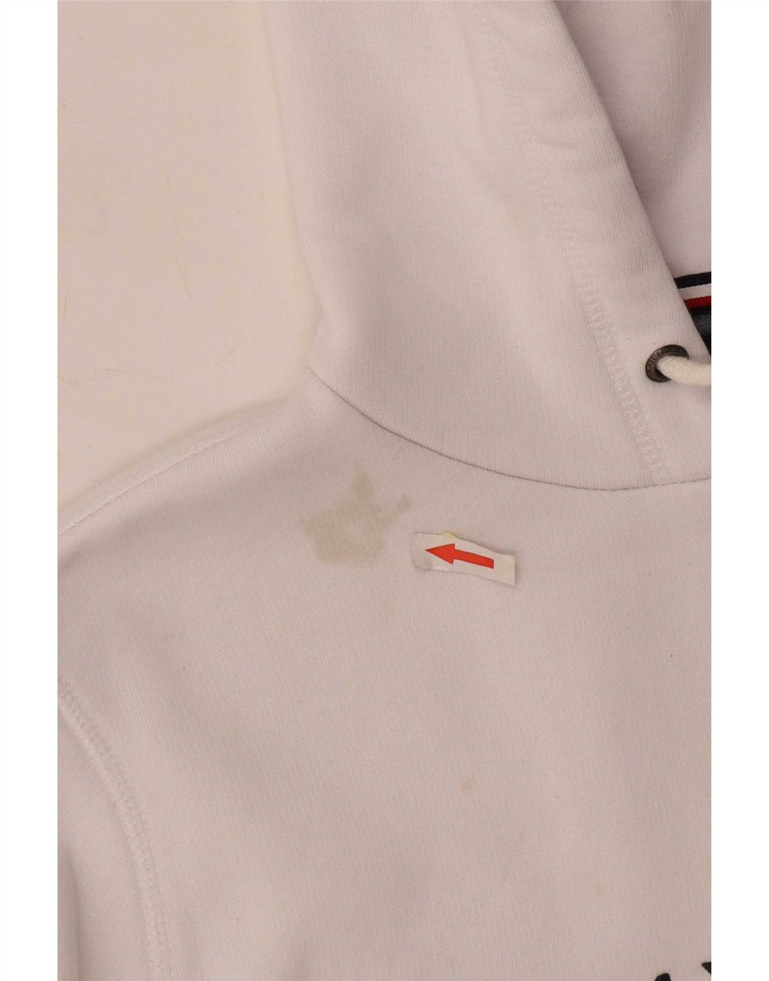 Tommy Hilfiger Mens Graphic Hoodie Jumper Medium White Cotton