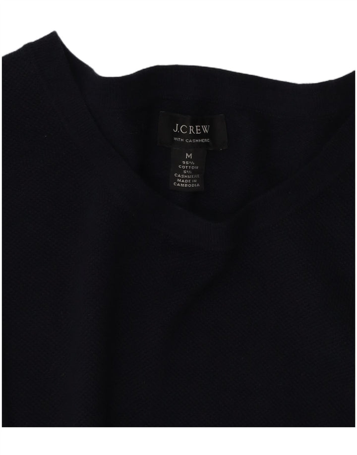 J. CREW Mens Boat Neck Jumper Sweater Medium Navy Blue Cotton