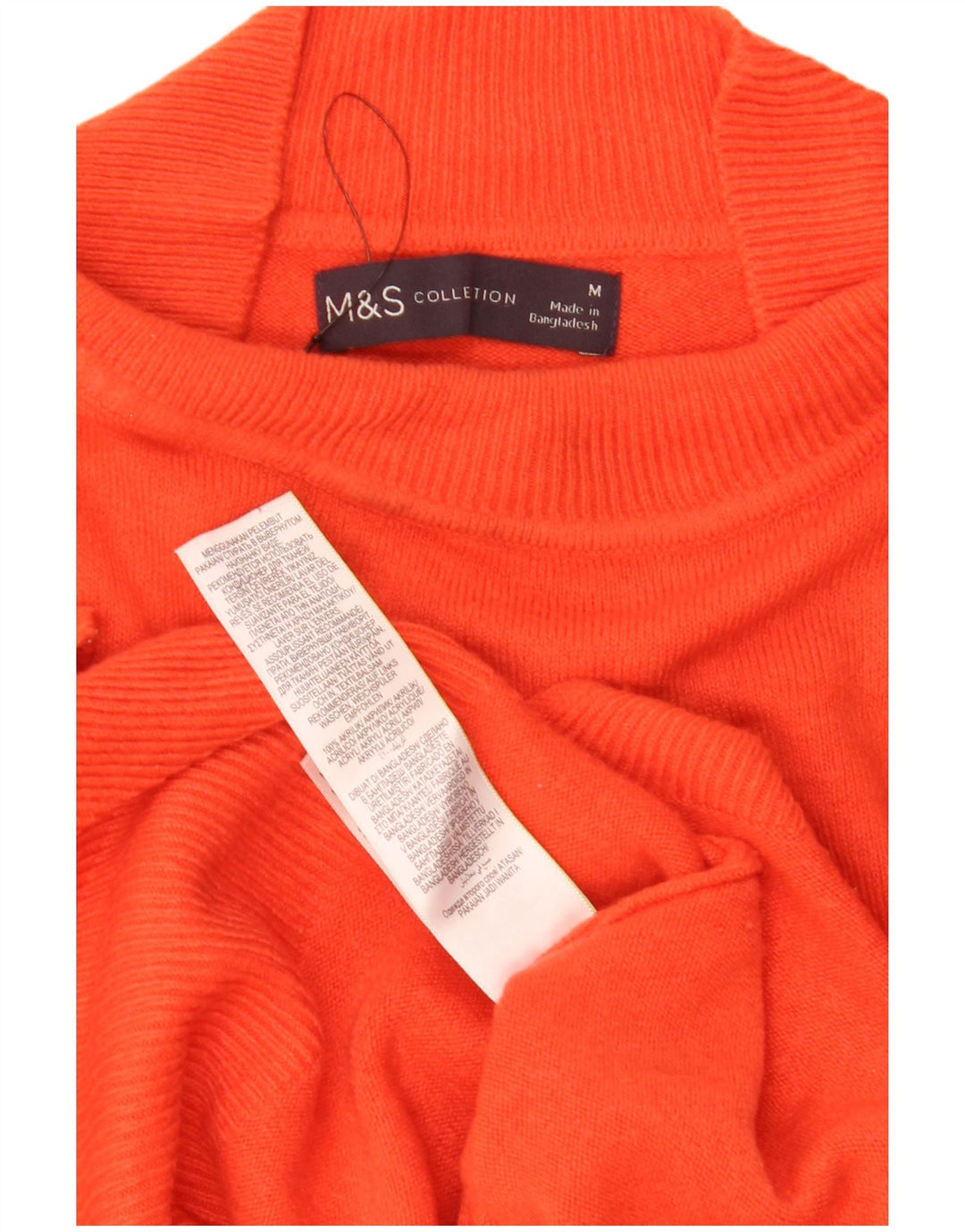 Marks & Spencer Womens Turtle Neck Jumper Sweater UK 14 Medium Orange